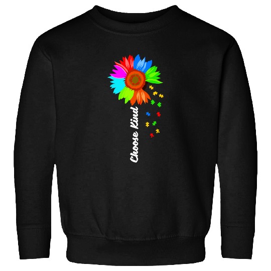 Autism Choose Kind Daisy Flower Awareness Neurodiverse Sweatshirts