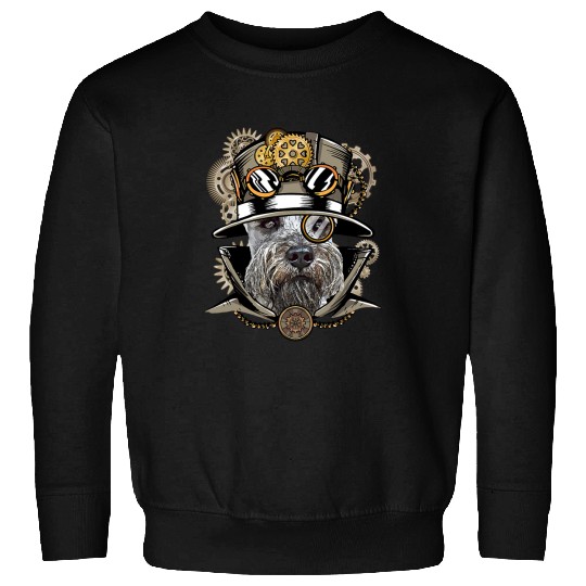 Dog Schnauzer Miniature Schnauzer Dog Medieval Victorian Steampunk Sweatshirts