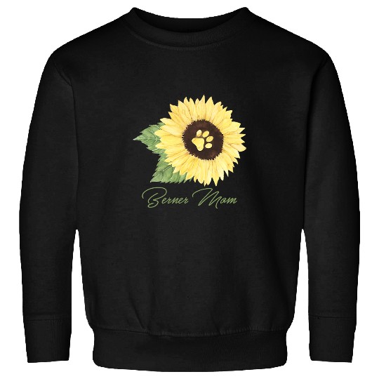 Berner Mom Bernese Mountain Mama Dog Lover Sunflower Sweatshirts