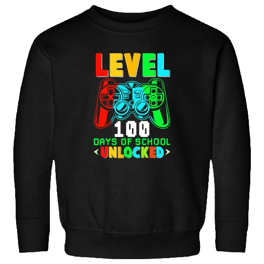 Level 100 Days Of School Unlocked Gamer Video Games Boys 2 8 Sweatshirts