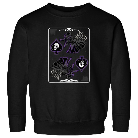 Skeletons Skulls Plague Doctor Ace Of Spades Card Gambler Goth Skull Sweatshirts