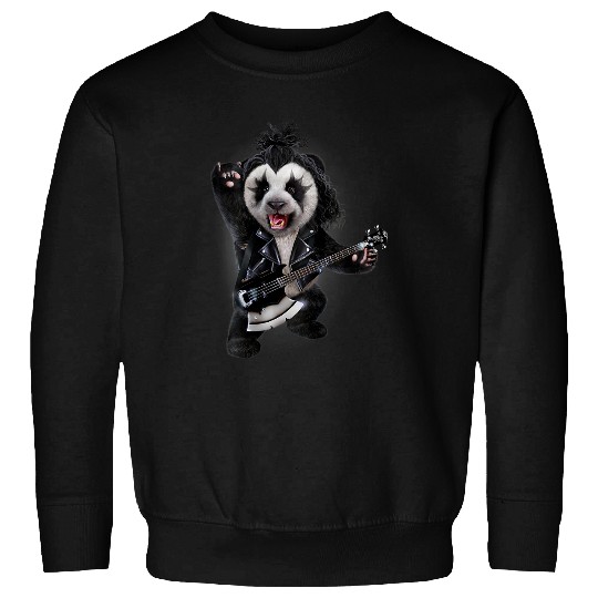 Funny Bear Punk Rock Guitarist Panda in Heavy Metal Cute Bears Sweatshirts