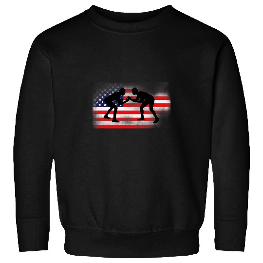 USA Flag Wrestling Patriotic Sweatshirts