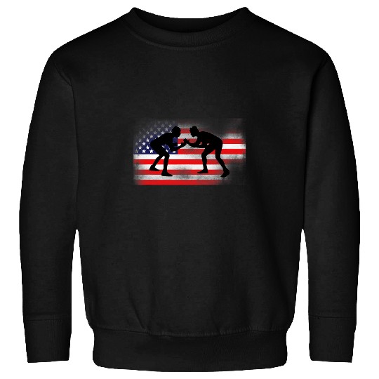 USA Flag Wrestling Patriotic Sweatshirts