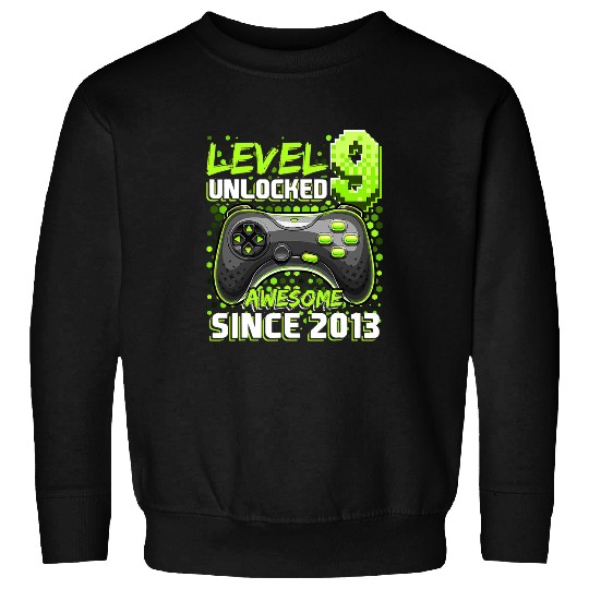 Level 9 Unlocked Awesome 2013 Video Game 9th Birthday Boy Sweatshirts