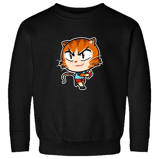 Cute Kawaii Cat Rugby Player Cat Lover Sweatshirts
