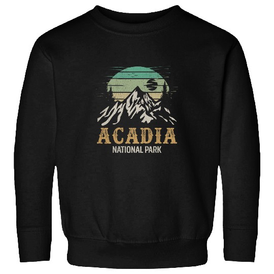 Hiking Hiker Acadia National Park Merchandise Retro Hike Sweatshirts