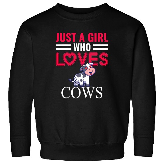 Just A Girl Who Loves Cows Cute Strawberry Cow Cowgirls Print Sweatshirts