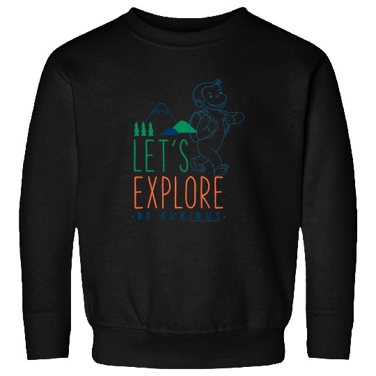 Hiking Hiker Curious George Lets Explore George Hiking Poster Hike Sweatshirts