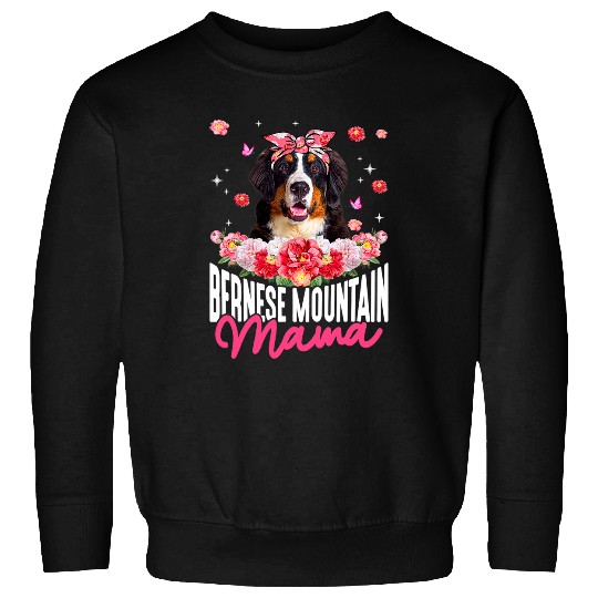 Bernese Mountain Mama Flower Bandana Dog Lover Mothers Day Sweatshirts