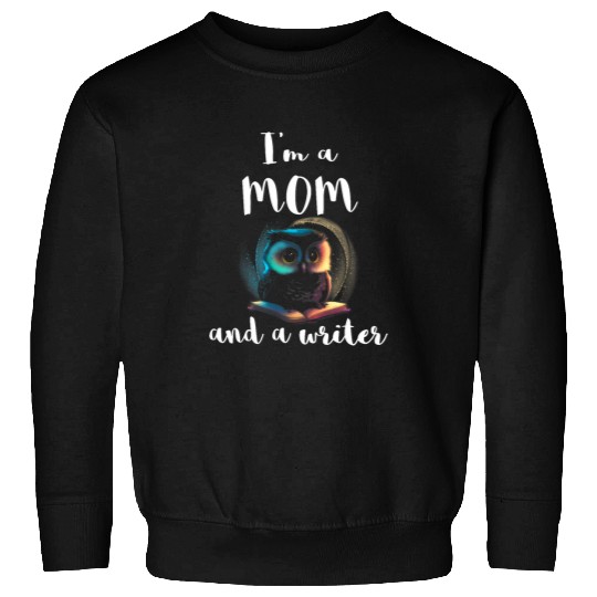 Womens Writer Owl Im A Mom Book Lover Reading Writing Novel Sweatshirts