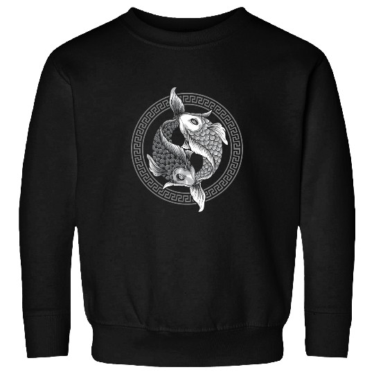 Koi Fish Japanese Nishikigoi Yin Yang Good Luck Zen Art Sweatshirts