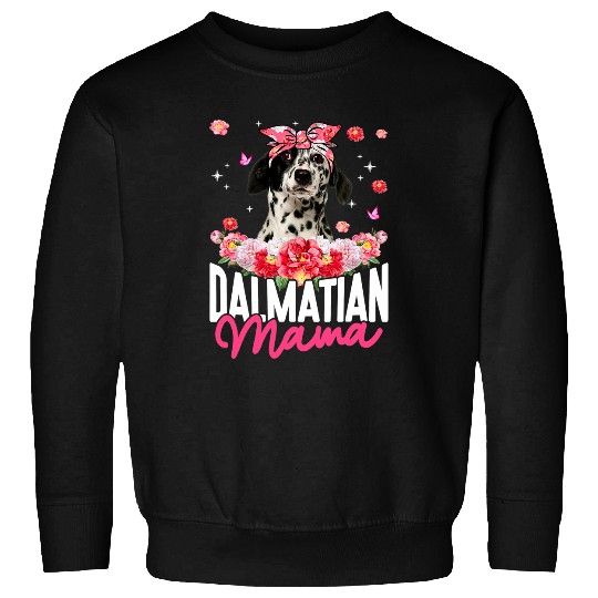 Dalmatian Mama Flower Bandana Dog Lover Mothers Day Dalmatians Dog Sweatshirts