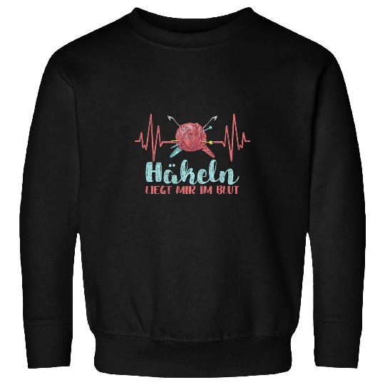 Knitting Yarn Womens Crochet wool heartbeat crochet Sweatshirts