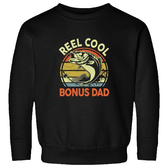 Fishing Mens Funny Fishing Reel Cool Bonus Dad Fly Fishing Bass Dad Fisher Sweatshirts