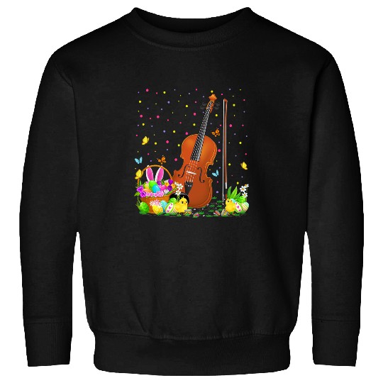 Fiddle Lover Easter Egg Hunt Bunny Fiddle Easter Sunday Sweatshirts