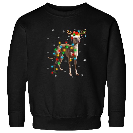 Dog Grayhound xmass Holiday Lighting Italian Greyhound Dog Christmas Sweatshirts