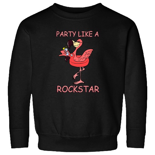 Beer Flamingo Bird Tropical Party Like A Rockstar Flamingo Cocktail Party Beer Drinking 143 Tropical Sweatshirts