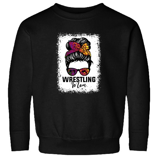 Wrestling Mom Messy Bun Leopard Print for Women Sweatshirts