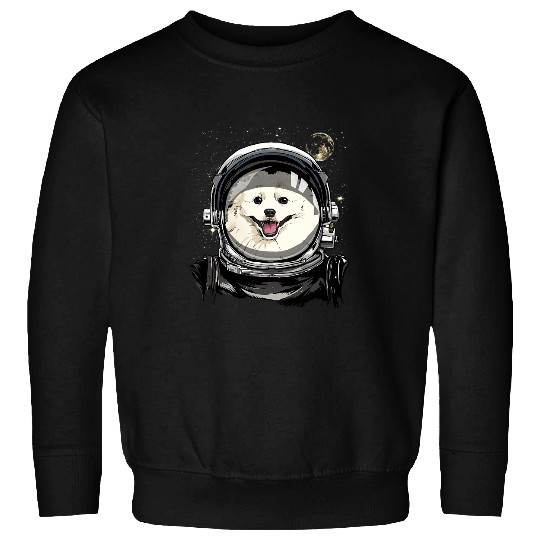 Astronauts Outer Space Astronaut American Eskimo Spitz Dog Astronomy Sweatshirts