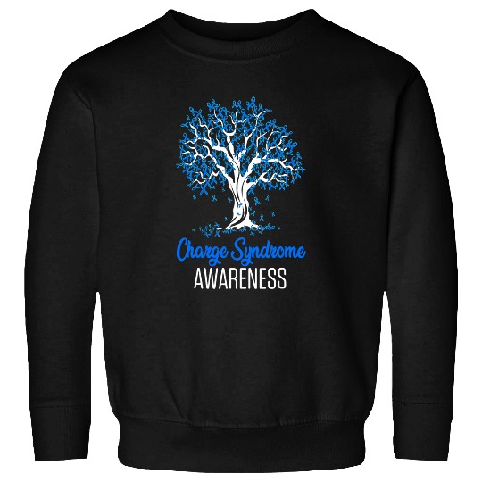 Charge Syndromes Warrior Womens Tree Blue Ribbon Charge Syndromes Awareness Sweatshirts