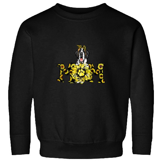 Dog Saint Bernard Cute Saint Bernard Mom Sunflower Mothers Day Sweatshirts