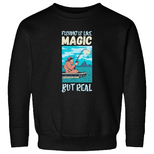 Fishing Funny Ape Fishing Like Magic Fisherman Angler Fish Catch Fisher Sweatshirts