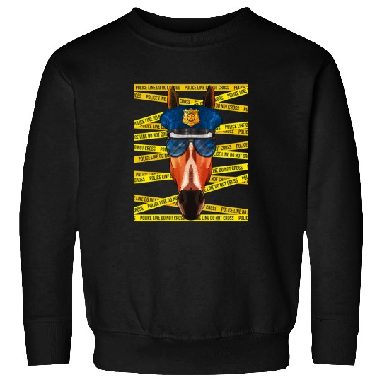 Horse Police Officer Policeman Funny Police Farm Animal Sweatshirts