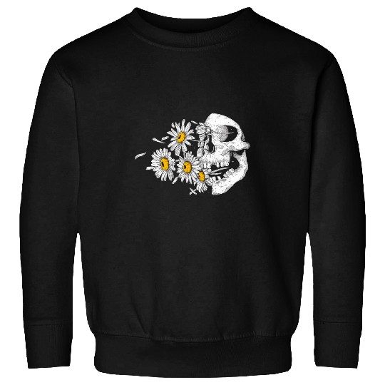 Daisy skull flower halloween costume Skull tree hippie Sweatshirts