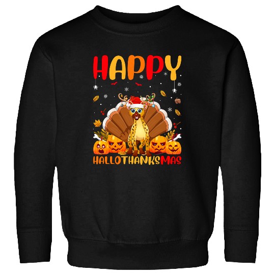 Funny Hyena Animal Lover Happy Hyena HelloThanksMas Sweatshirts