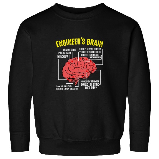 Engineer Brain IT Computer Data Technique Work Interest Fun Sweatshirts