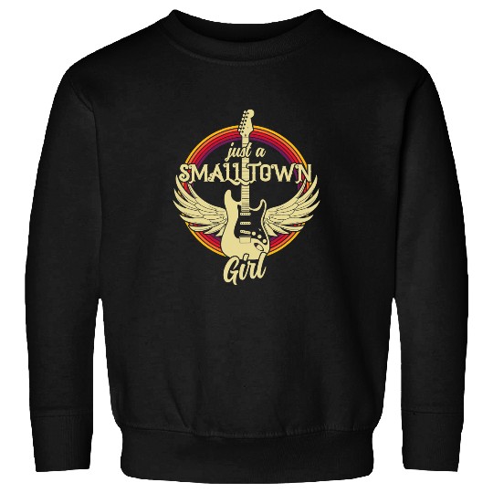 Guitarist Just a Small Town Girl classic rock Guitar Sweatshirts
