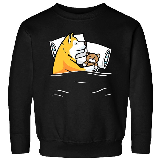 Dog Akita Inu Dog With Stuffed Animal Sleeping 3 Sweatshirts