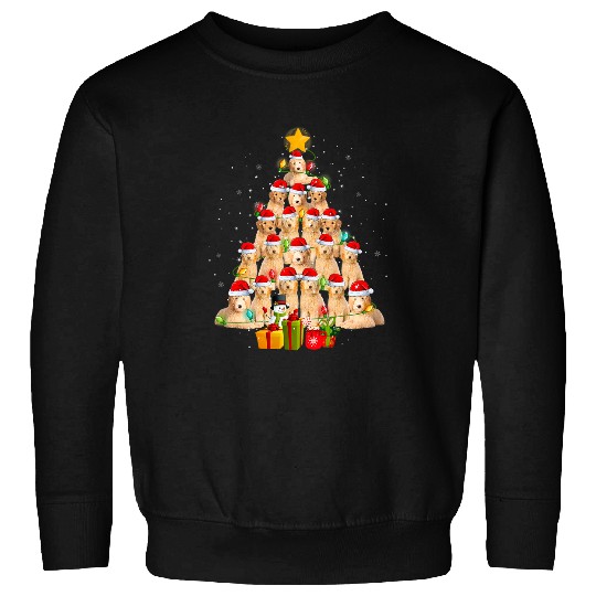 Dog Goldendoodle Santa Goldendoodle Dogs Christmas Tree Ornaments xmass PJS Sweatshirts