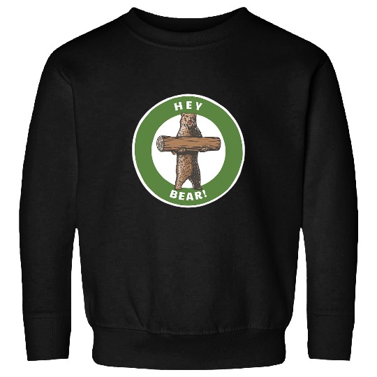 Funny Bear Hey Bear Funny Hiking Outdoors Black Grizzly Bear Survival 3 Cute Bears Sweatshirts
