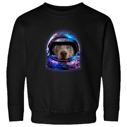 Astronauts Weimaraner in Space Galaxy Astronaut Helmet Dog Sweatshirts