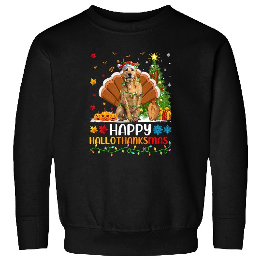 Dog Lover Funny Happy Rhodesian Ridgeback Dog HelloThanksMas Sweatshirts