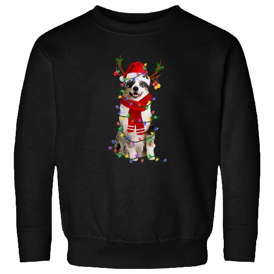 Australian Shepherd Dog Tree Christmas Lights xmass Pajama 310 Sweatshirts