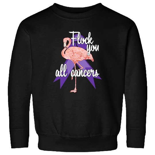Pink Flamingo Flock You All Cancers Flamingo Survivor Warrior Lavender Flamingos Sweatshirts