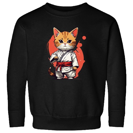 Funny SelfDefence Cat Training Streetwear Sweatshirts