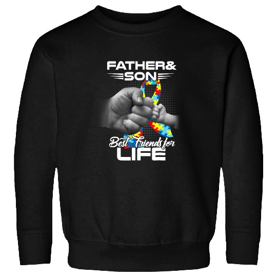 Discover Autism Dad Father and Son bests Friends for Life Autism23 Neurodiverse Sweatshirts