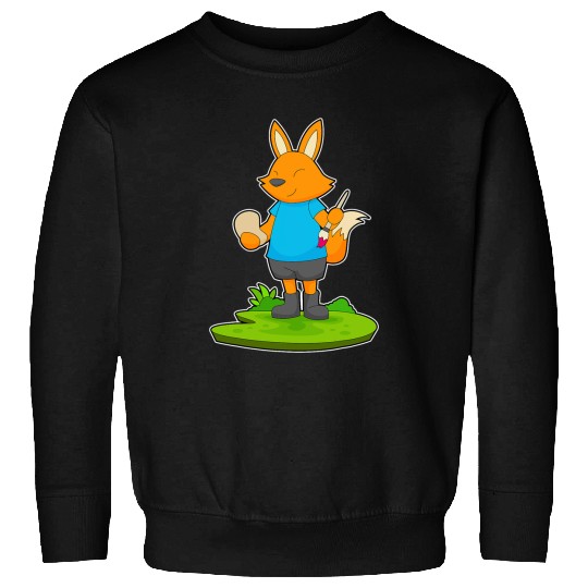 Fox Painter Paint brush Painting Sweatshirts