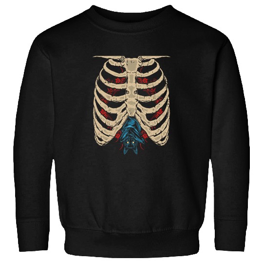 Bat Hanging Skeletons Ribs Ribcage Bat Lover Men Women Sweatshirts