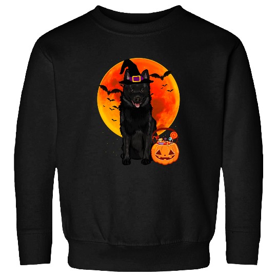 Dog Halloween Schipperke Jack O Lantern Pumpkin Sweatshirts
