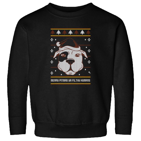 Bully Lover Dog Merry Pitmas Sweater Style Funny Pitbull Ya Filthy Humans 216 Pitbull Dog Sweatshirts