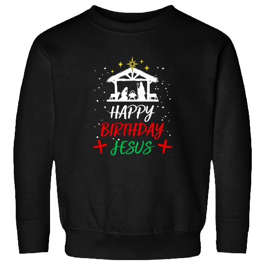 Christian Happy Birthday Jesus Christmas Pajama Holiday xmass 23 Bibble Jesus Christ Sweatshirts