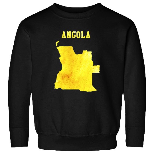 Angola Map yellow Watercolor illustration digital Artwork Sweatshirts
