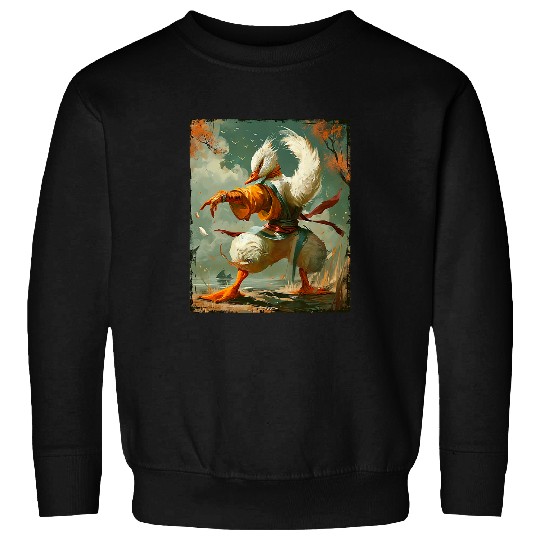 Pond Goose Kung Fu Mixed Martial Arts Warrior Wearing Gi Art 2 Sweatshirts