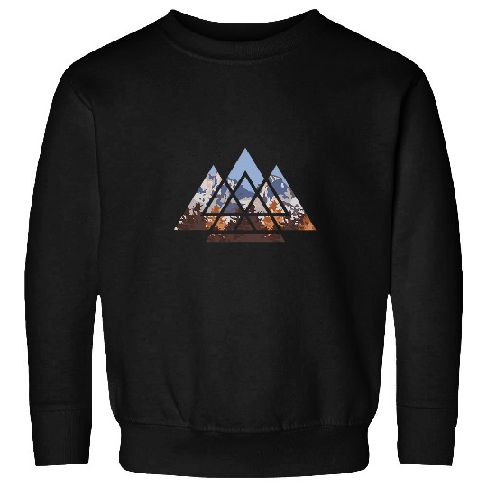 geometric sunset with landscape Sweatshirts