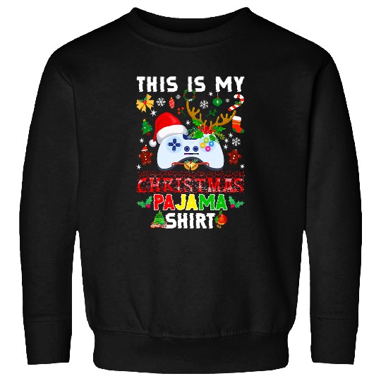 Game Christmas Pajama Santa Gamer xmass Video Game Boy Kids 1 Sweatshirts